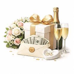 За младоженци