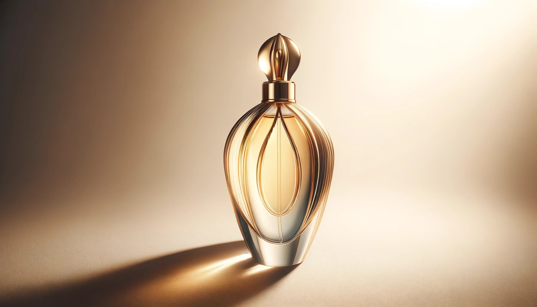 изображение на генерична бутилка за луксозен парфюм, вдъхновена от елегантната форма и цветове, свързани с висококачествени аромати като J’adore на Dior.