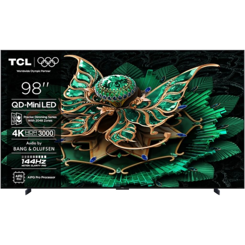 TCL QD-MiniLed 98C7K, 98" (248 см), Smart Google TV, 4K Ultra HD, 100Hz, Клас E