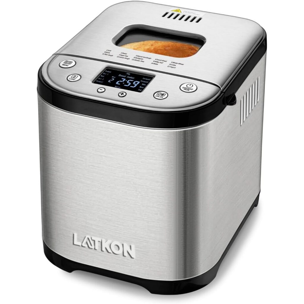 Хлебопекарна Latkon MBF-001, 710 W, 900 г, 15 програми, прозорче, кисело мляко