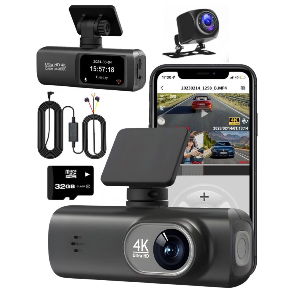 Видеорегистратор за кола: 5 топ модела с 4K, GPS и ADAS 3 QOVU V22 Full Kit с GPS, 4K предна камера и WiFi приложение