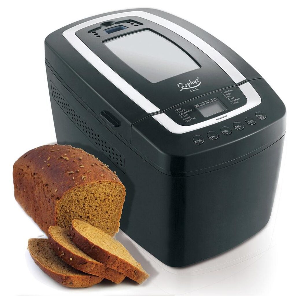 Топ 5 хлебопекарни: Tefal, Panasonic, Heinner, Gorenje, ZEPHYR 5 ZEPHYR ZP 1446 E с 2 бъркалки и капацитет до 1250 г