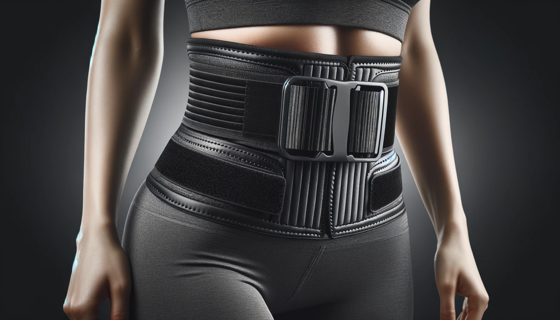 Жена носеща колан за отслабване