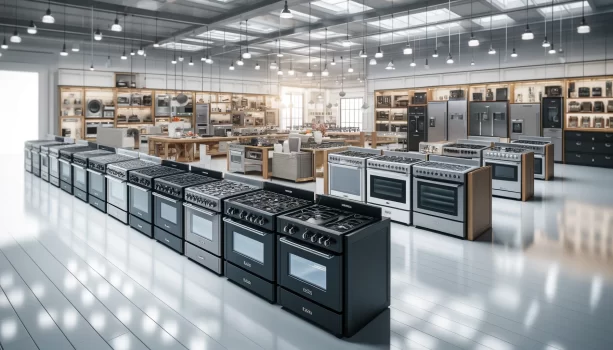различни видове готварски печки в магазин