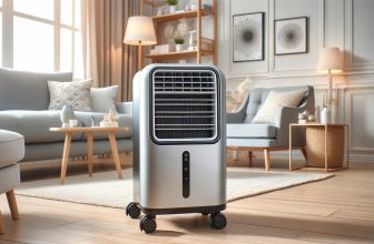 мобилен климатик, разположен в уютна и светла стая