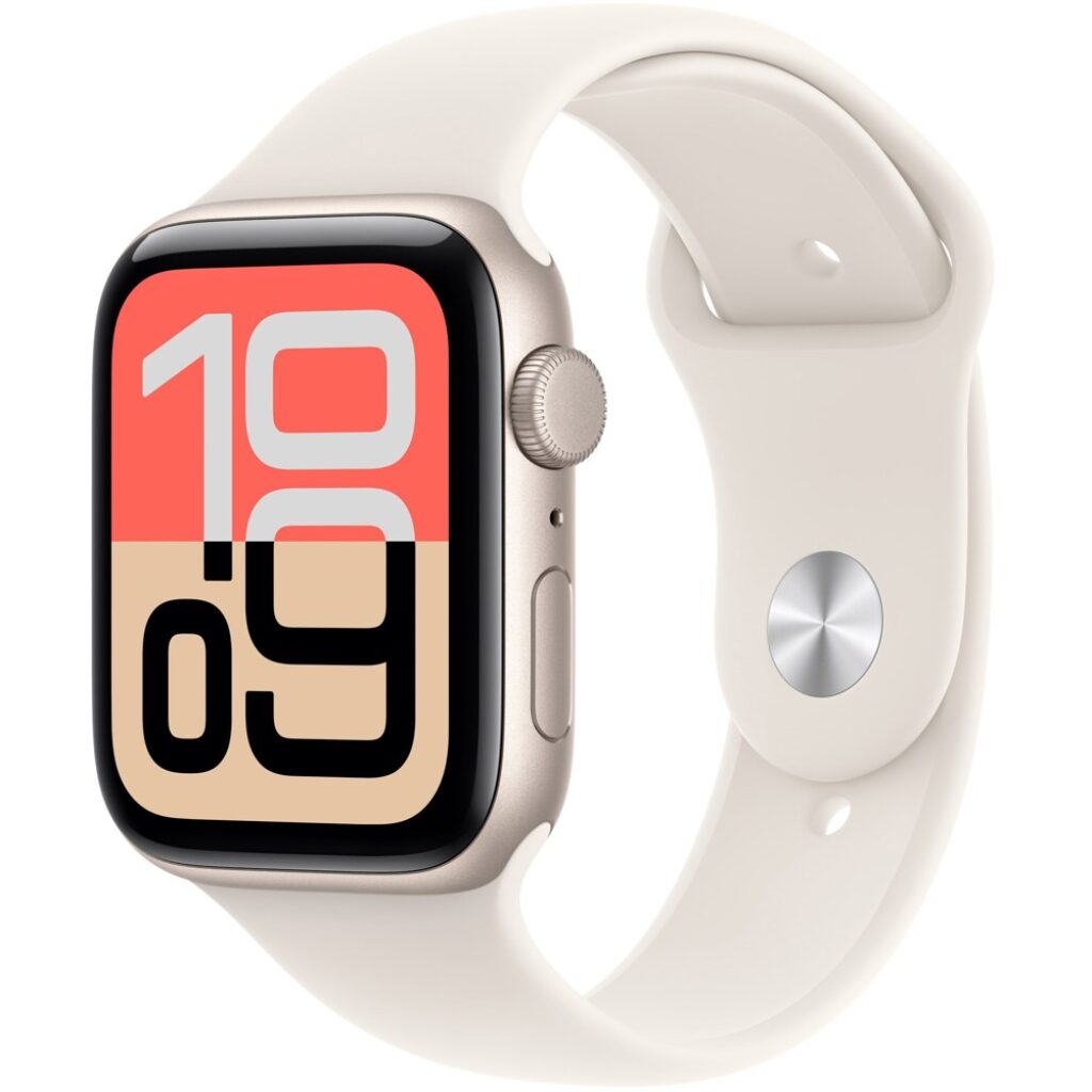 Смарт часовник Apple Watch SE (2025), GPS, 44 мм, алуминиев корпус Starlight