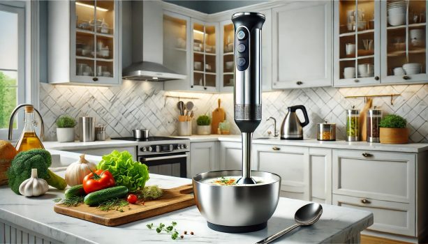 пасатор в кухня, който е пасира смес в купа