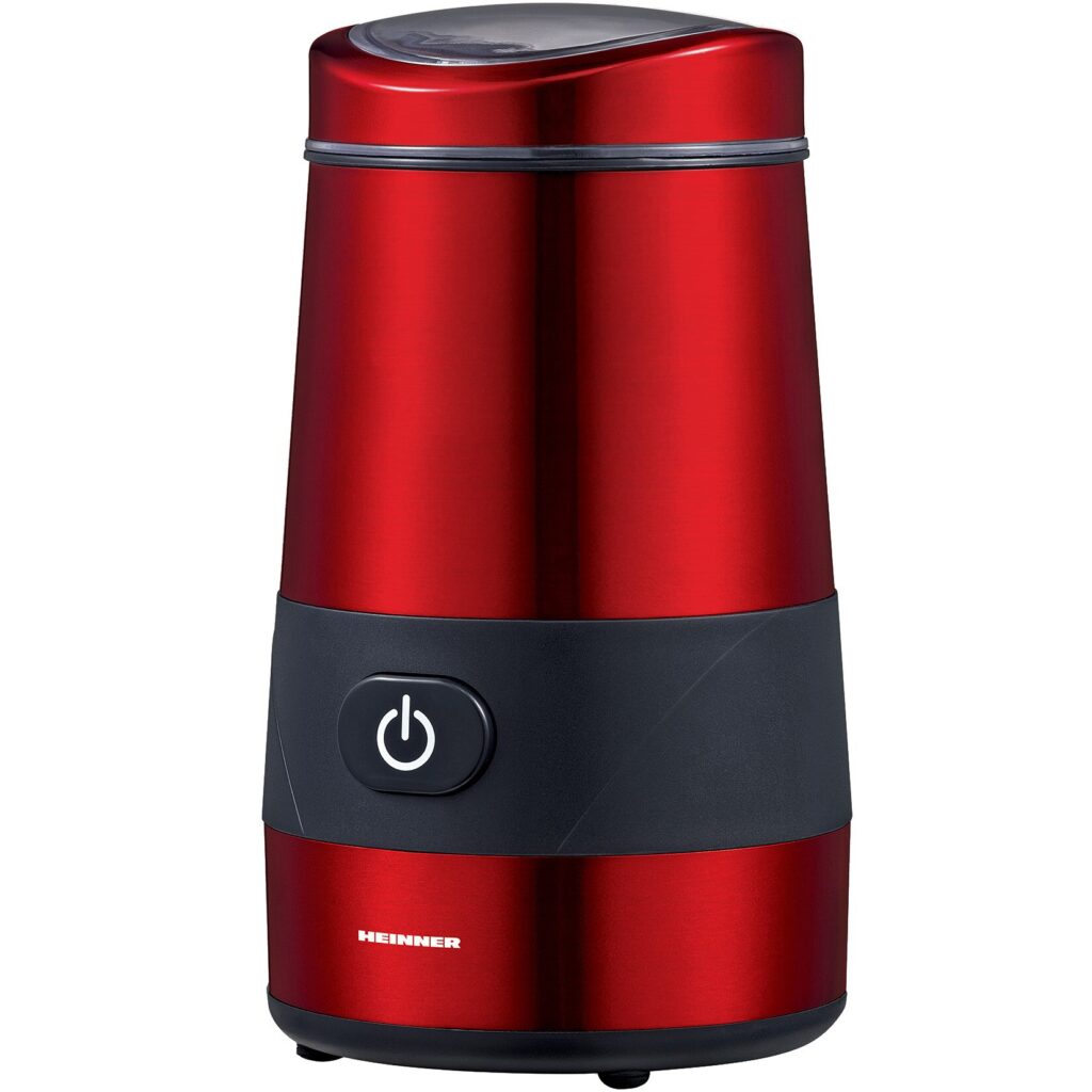 Електрическа кафемелачка Heinner HCG-200RED, 200 W, 60 гр, Интериор Inox, Червена