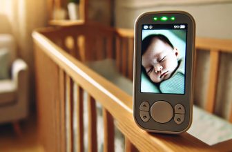 дисплей на бебефон, който показва бебето в кошарата