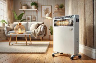 включена конвекторна печка, която топли всекидневна стая