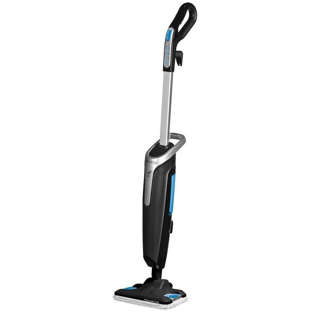 Парочистачка моп Rowenta Steam Power RY6555WH, 1200 W, 0,6 л, 3 степени на парата, черна и синя