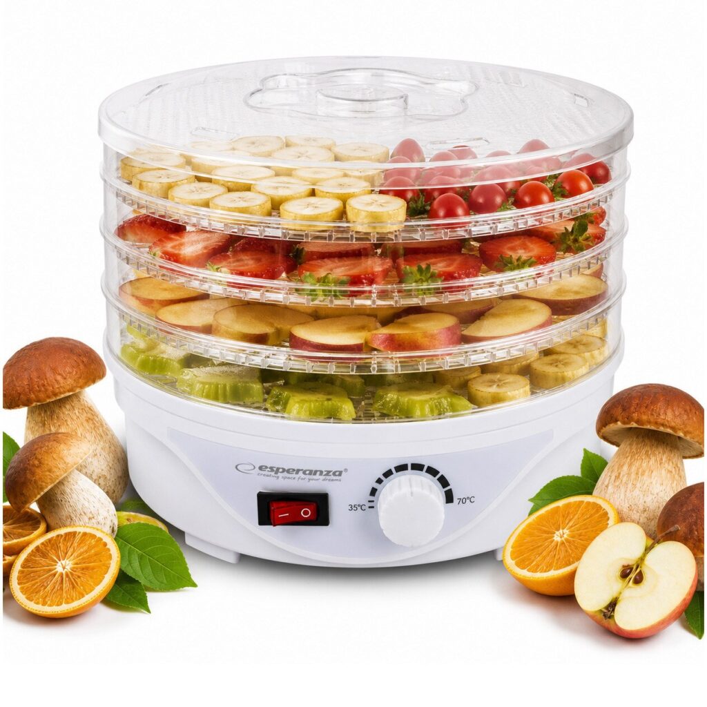 Сушилня за плодове Esperanza EKD003, 250 W, 4 тави