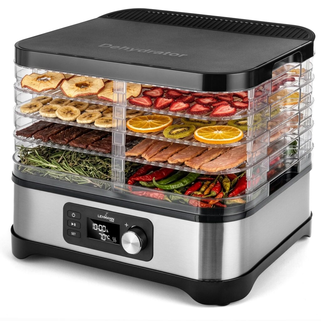 Сушилня за плодове Lehmann Secado, 450 W, 5 тави, дисплей