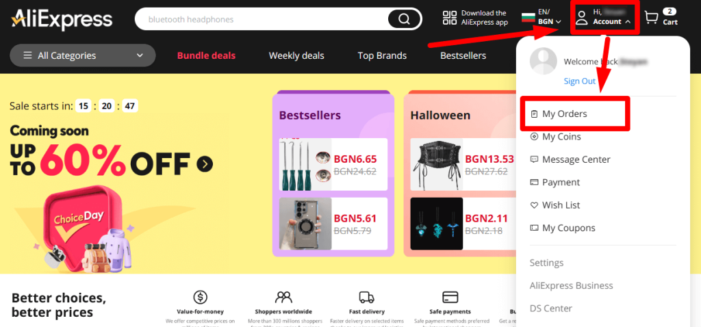 проследяване на пратки алиекспрес 1