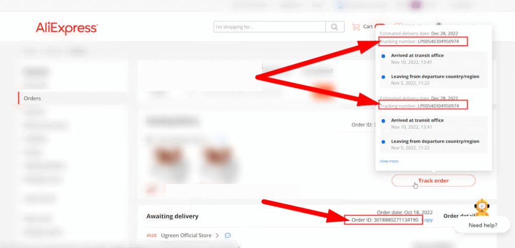 проследяване на пратки алиекспрес 3