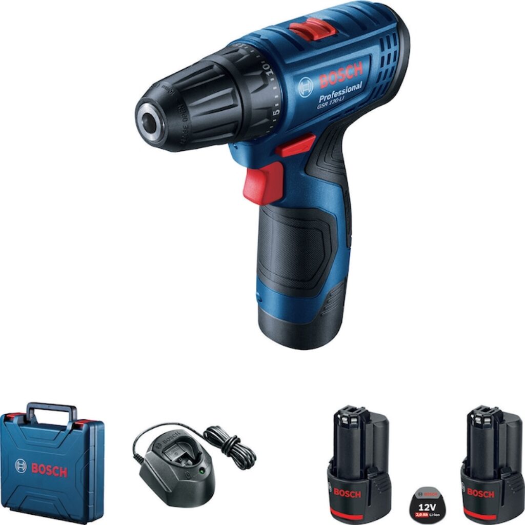 Bosch Professional GSR 120-Li: 2 батерии + куфар