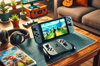 Nintendo Switch, разположена в уютна гейминг обстановка
