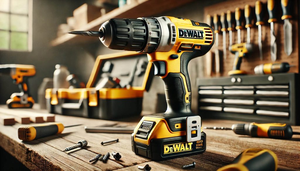 винтоверт DeWalt, разположен на работна маса