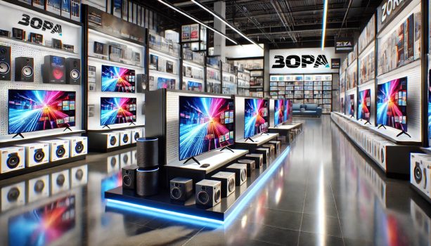 изображение на изложени телевизори в магазин "ЗОРА"