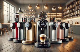 изображение, показващо различни модели кафемашини Dolce Gusto в стилна кухненска обстановка