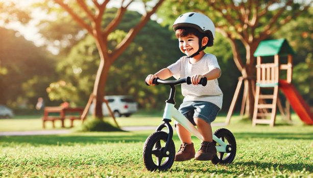 изображение на дете, каращо детско баланс колело.