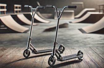 изображението на тротинетки за трикове, поставени в скейт парк