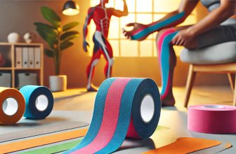 кинезио лента, използвана за мускулна поддръжка и възстановяване