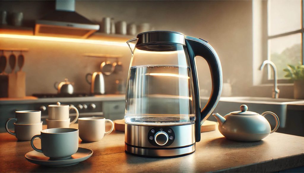 стъклена електрическа кана за вода