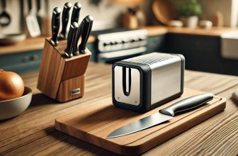 точило и нож поствавени на кухенски плот