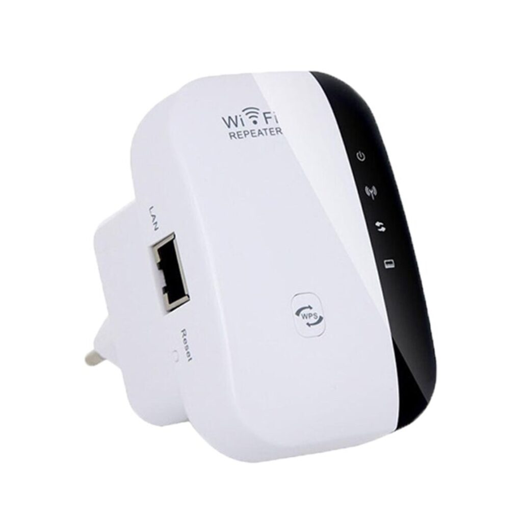 Адаптер Qeno Wireless Extender Wifi Range Amplifier, 2.4Ghz, 300 Mbps, 10M покритие, LAN слот, Бял