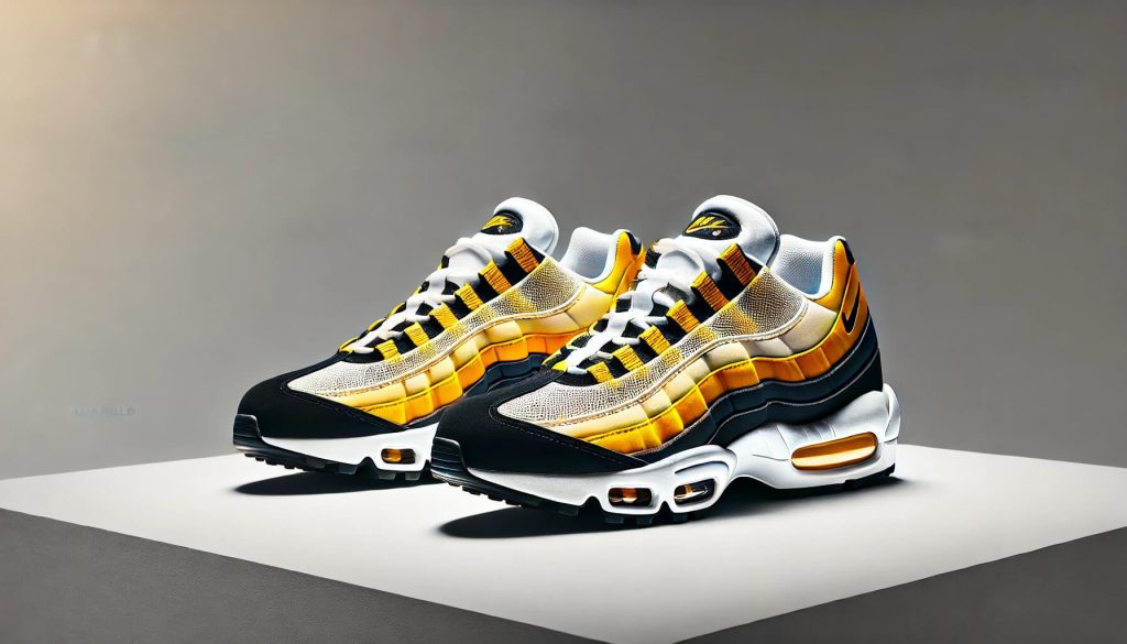 Nike Air Max 95 в разцветка Amarillo, подчертаваща смелия дизайн с жълто-черен градиент