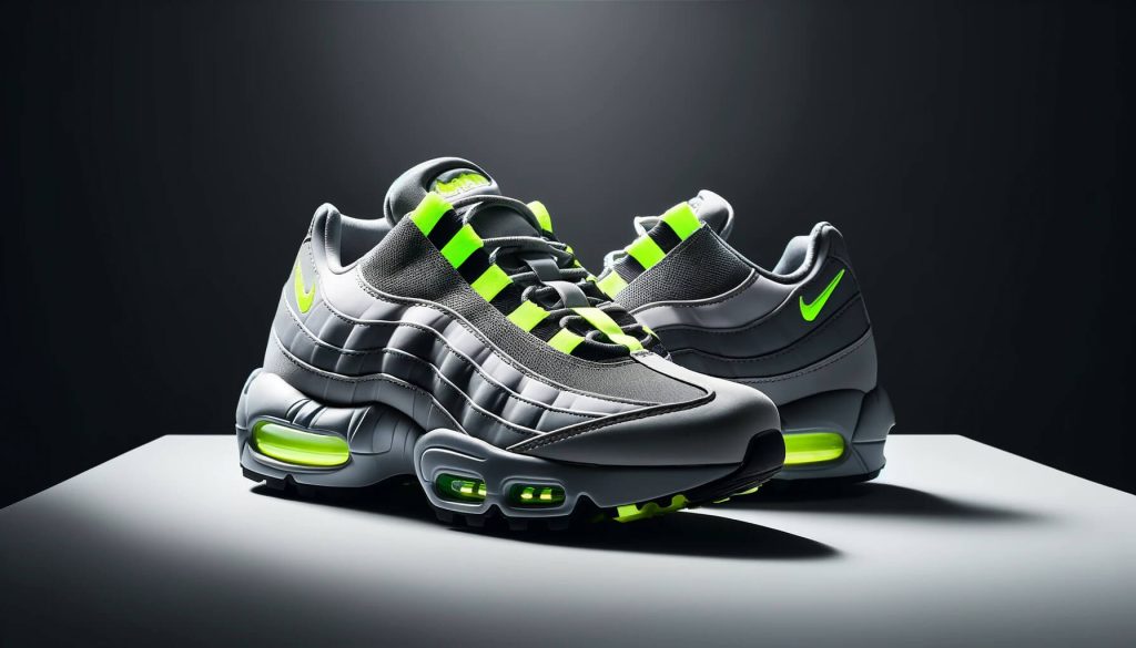 Nike Air Max 95 в емблематичната разцветка Neon, с неонови зелени акценти и слоест дизайн