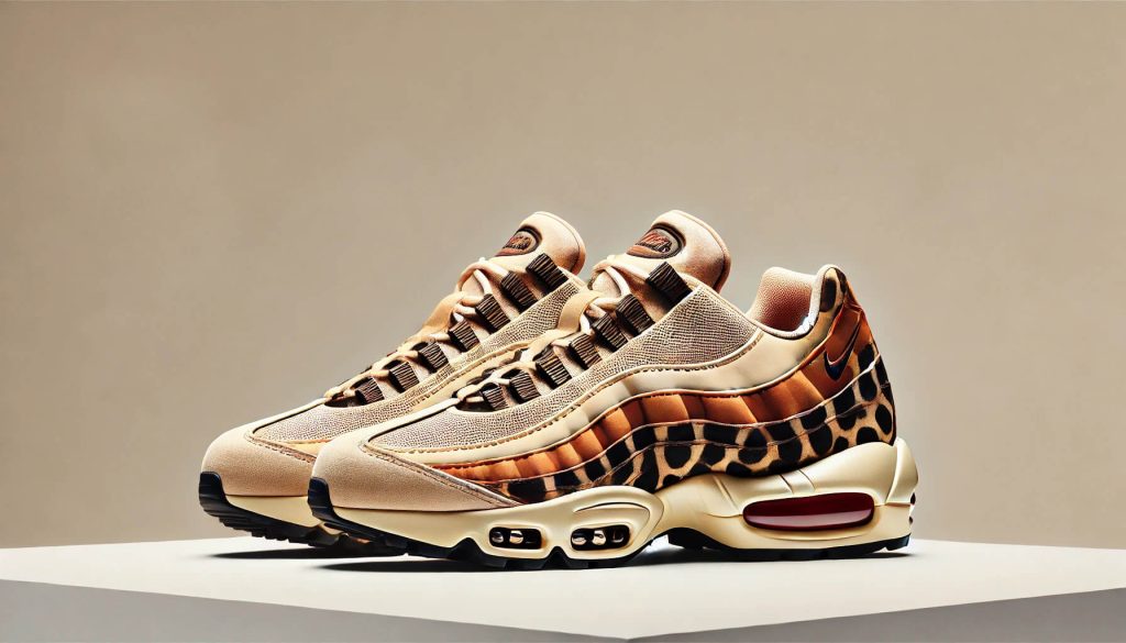 Nike Air Max 95 в разцветка Safari, с топли и земни тонове, акцентирани с вдъхновен от сафари принт