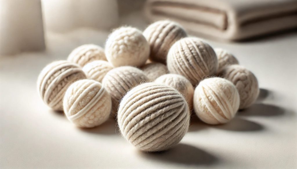 изображение на комплект топки за сушилня, с акцент върху тяхната текстура и екологичен дизайн