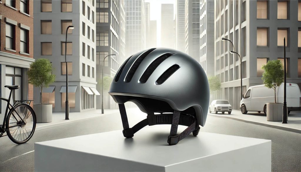 изображение на градска каска за колело с изчистен и модерен дизайн, подходяща за градско придвижване