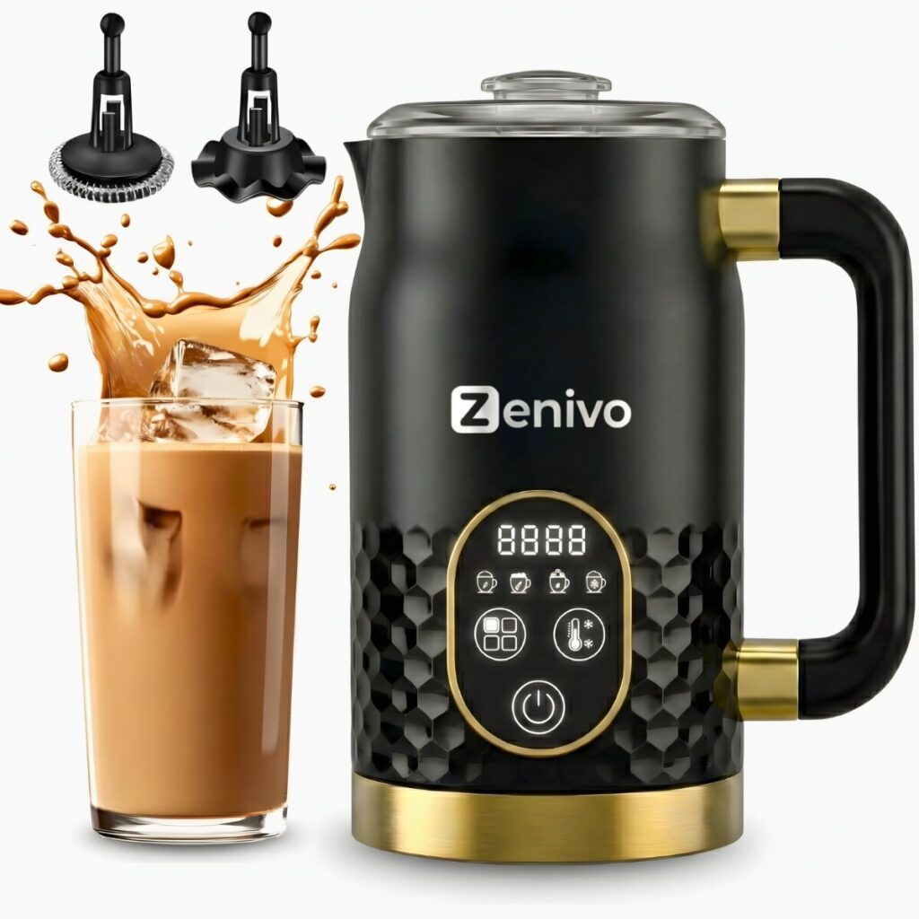 Уред за разпенване на мляко ZENIVO, 4 в 1, дисплей с температура, 270 мл