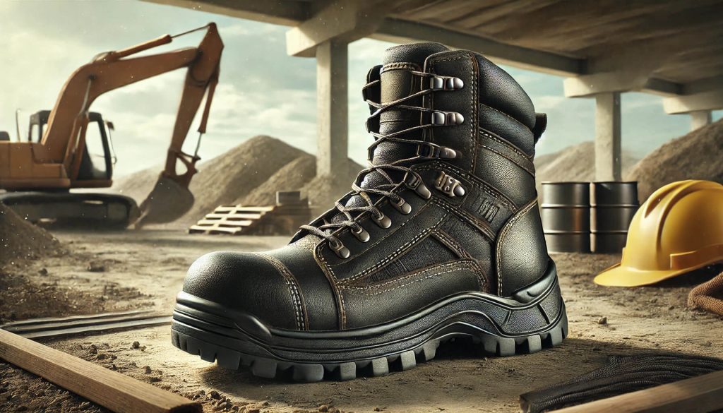 изображение на работни обувки за строителството, предназначени за тежки условия и строителна среда