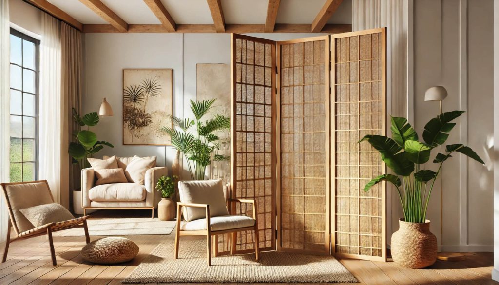 изображение на стилен и функционален параван за стая, подходящ за модерно жилищно пространство