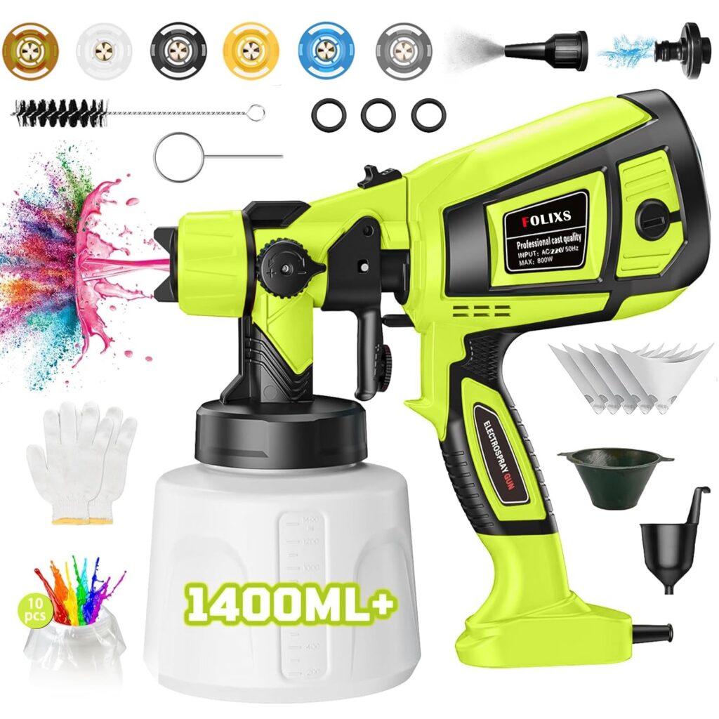 Електрически пистолет за боядисване Folixs, 800 W, 3 режима, 6 дюзи