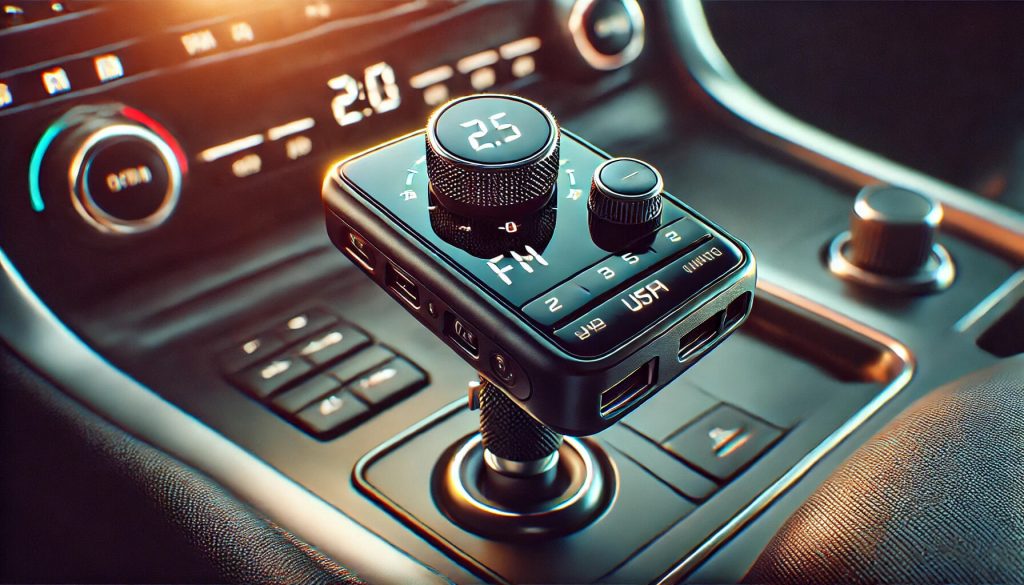 изображение на Bluetooth FM трансмитер за кола с дигитален дисплей и USB портове