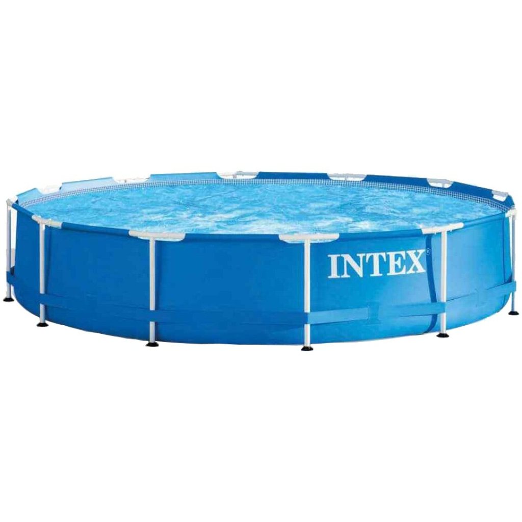 Басейн Metal Frame Intex 366 см кръгъл, височина 76 см, 6503 литра, стоманена конструкция, PVC, син