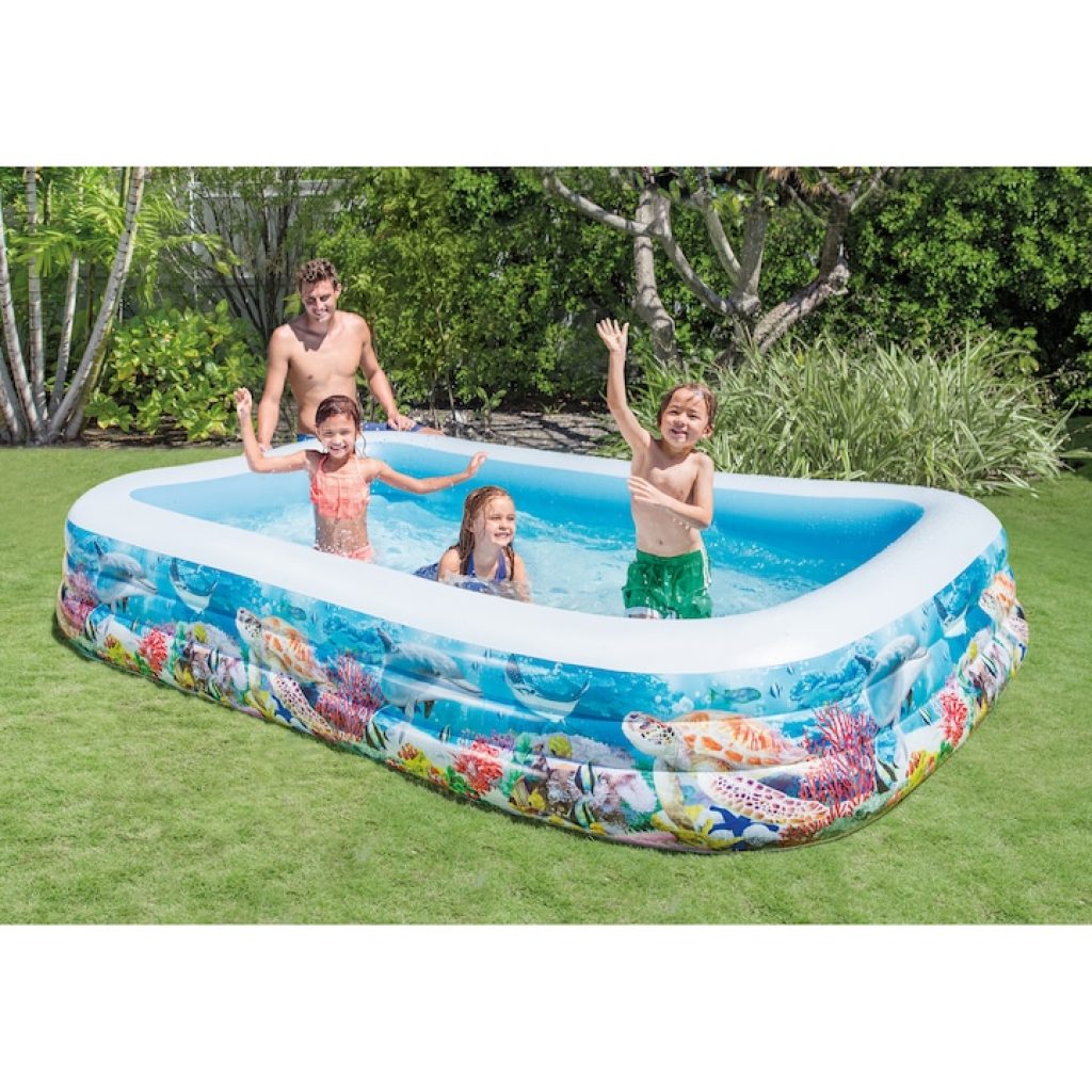 Надуваем басейн Intex Swim Center Sealife 305 x 183 x 56 см