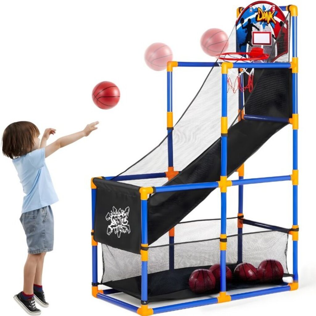 Детски баскетболен комплект KidProtect Target Ball, до 142 см, 2 топки, за 3 до 8 години