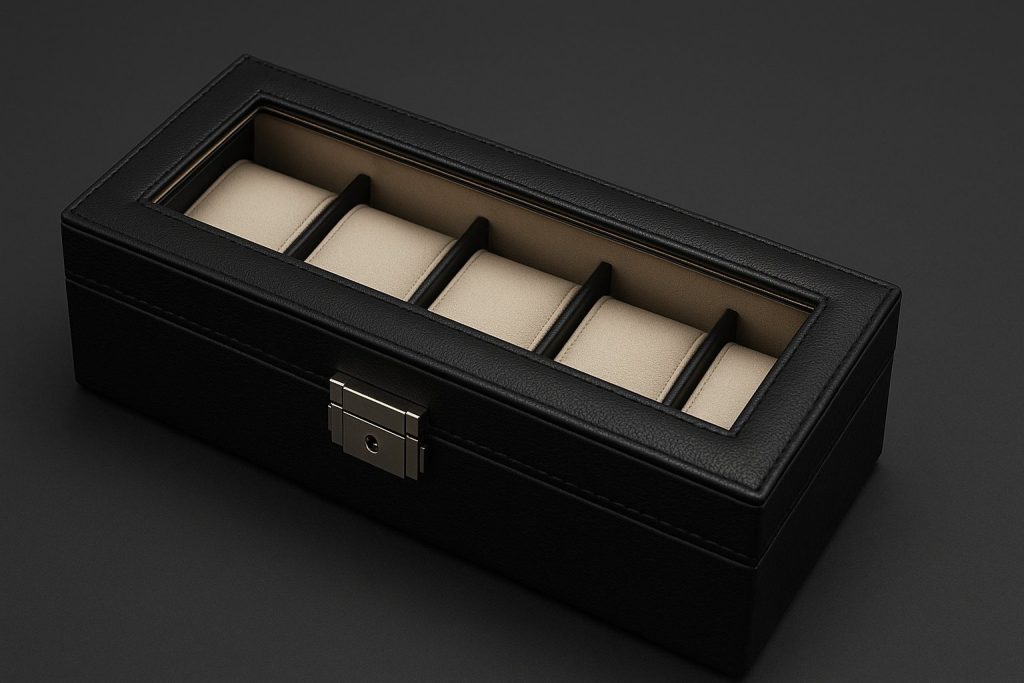 кутия за 5 часовника от изкуствена кожа
