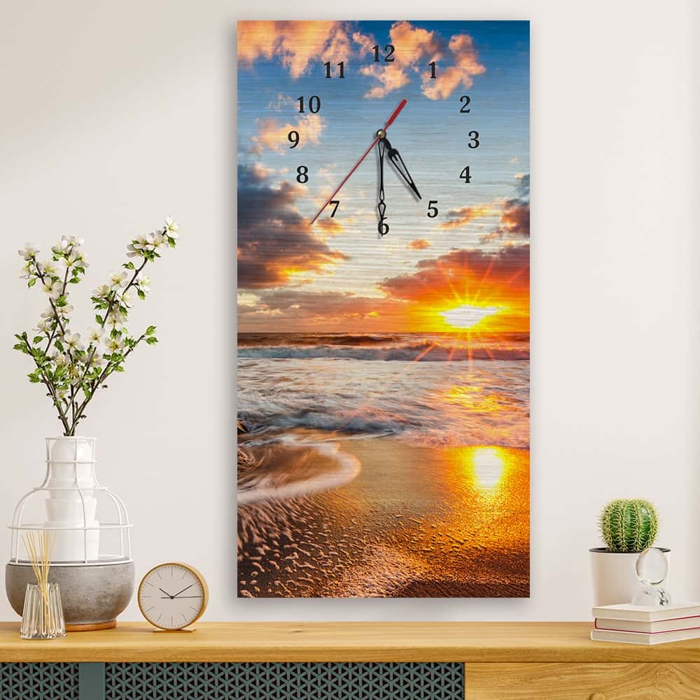 – Дървен часовник – Морски залез