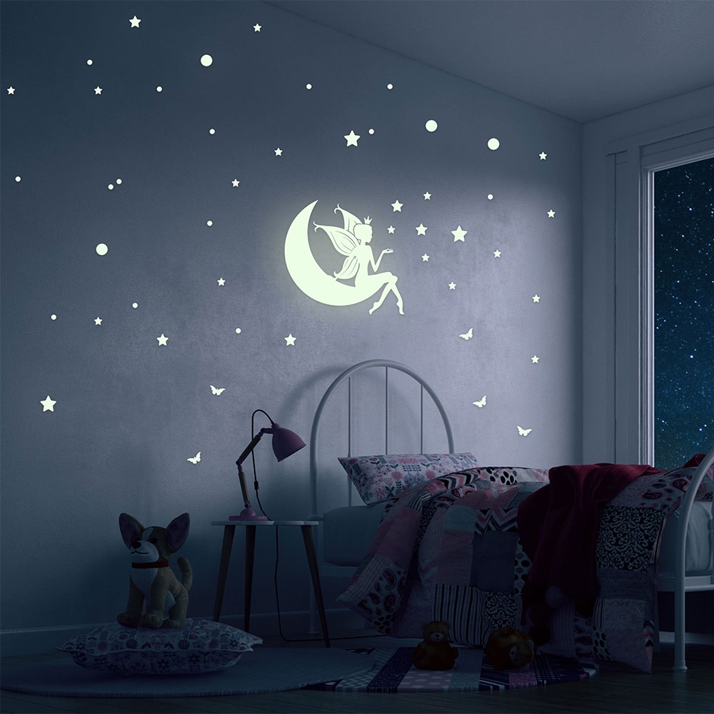 Светещ стикер за стена – Нощна фея