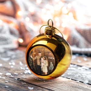 Коледна топка за елха с персонализирана снимка