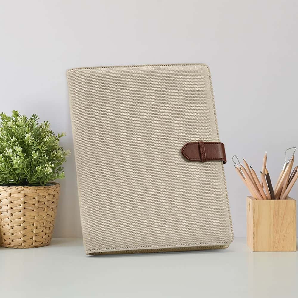 Папка Eliot A4 от рециклиран памук с тефтер