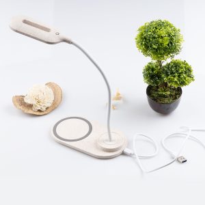 Led лампа-безжично зарядно 2в1 от пшеничнa сламa