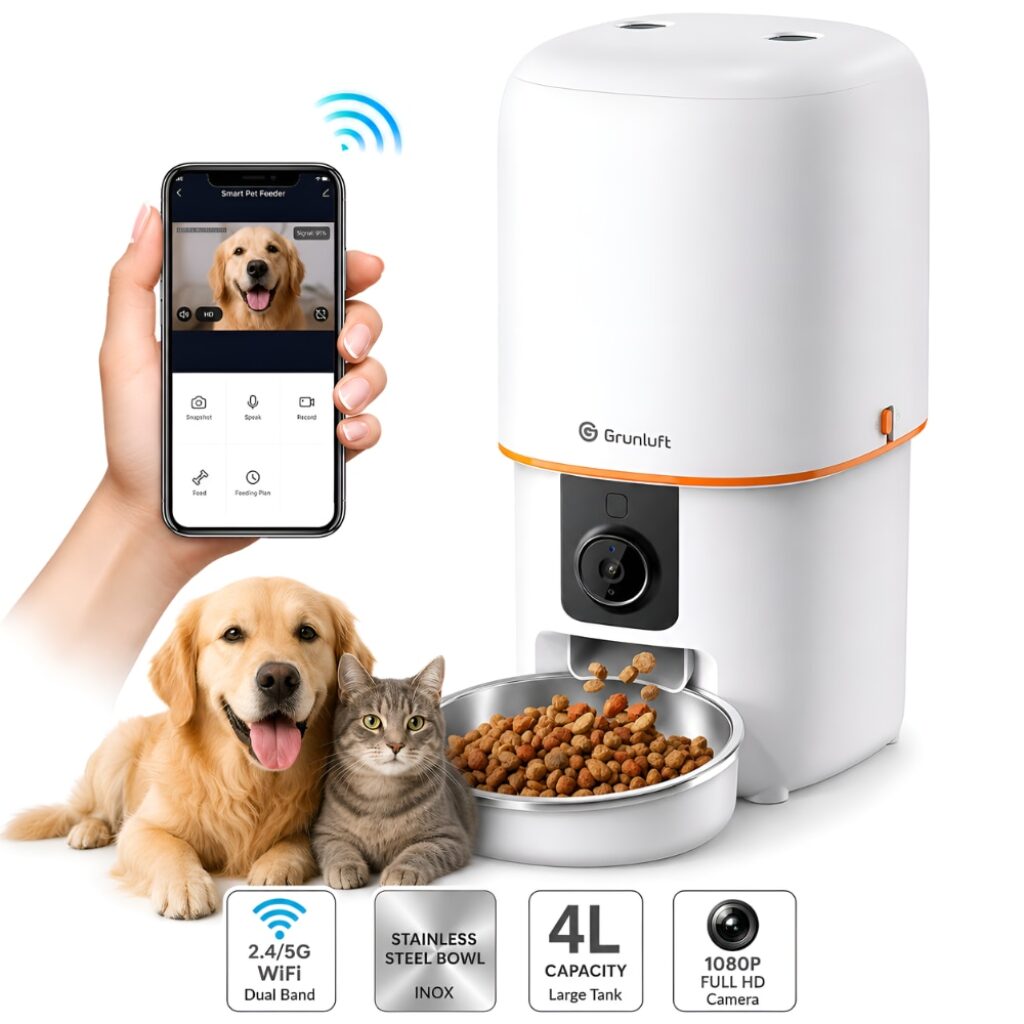 Автоматична хранилка Grunluft F05 WiFi 2.4/5G, 4 л